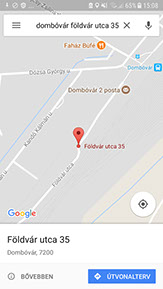 Google térképen való helymegjelölés: 7200 Dombóvár Földvár utca 35.